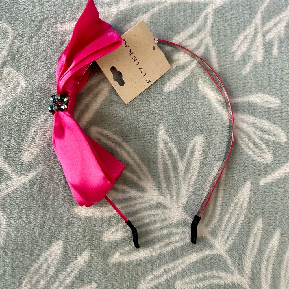 New pink bow head band